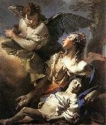 TIEPOLO, Giovanni Domenico The Angel Succouring Hagar oil on canvas